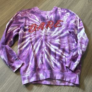 Purple tie-dye DARE pullover